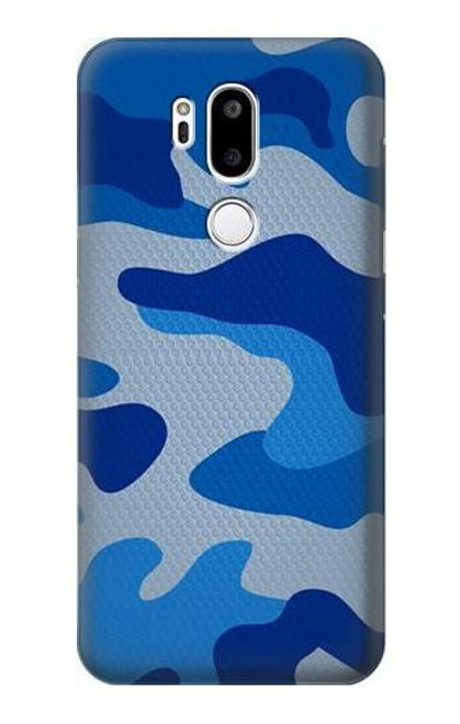 W2958 Armée Bleu Camo Camouflage Etui Coque Housse et Flip Housse Cuir pour LG G7 ThinQ