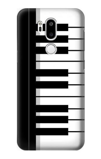 W3078 Noir et blanc Clavier de piano Etui Coque Housse et Flip Housse Cuir pour LG G7 ThinQ