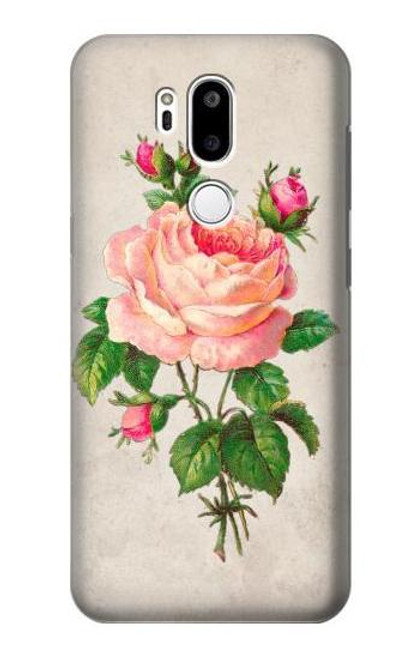 W3079 Rose Rose millésimé Etui Coque Housse et Flip Housse Cuir pour LG G7 ThinQ