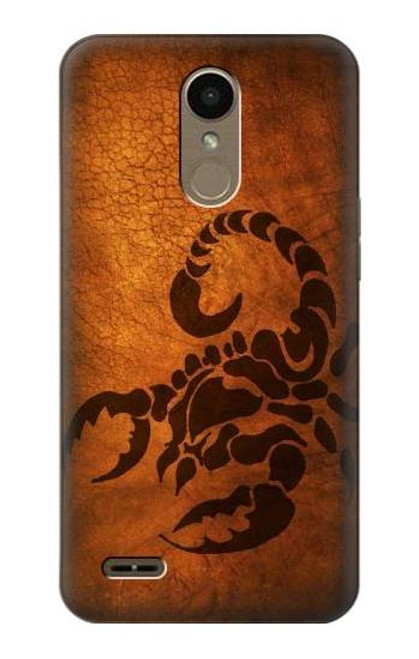 W0683 Scorpion Tatouage Etui Coque Housse et Flip Housse Cuir pour LG K10 (2018), LG K30