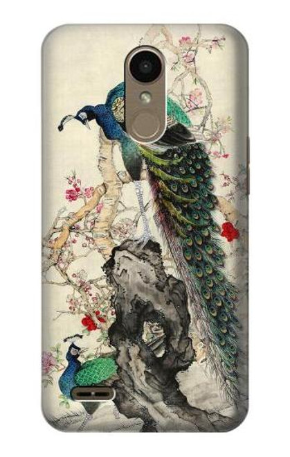 W2086 Peinture Paon Etui Coque Housse et Flip Housse Cuir pour LG K10 (2018), LG K30