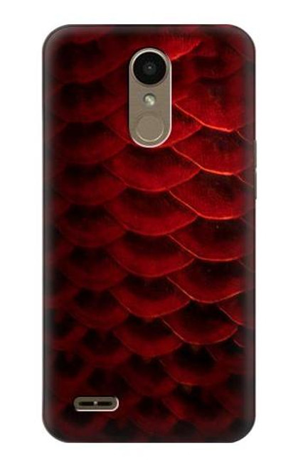 W2879 Rouge Arowana écailles de poisson Etui Coque Housse et Flip Housse Cuir pour LG K10 (2018), LG K30