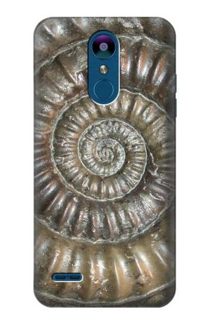 W1788 ammonite Fossile Etui Coque Housse et Flip Housse Cuir pour LG K8 (2018)