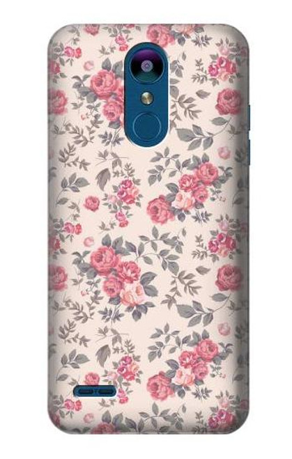 W3095 Motif Rose millésimé Etui Coque Housse et Flip Housse Cuir pour LG K8 (2018)