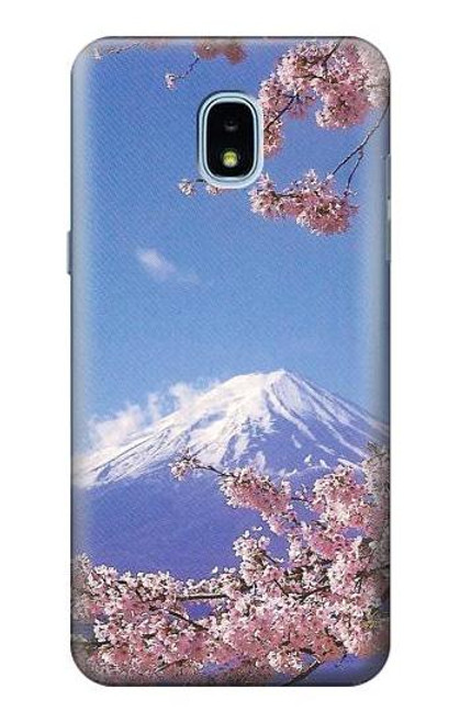 W1060 Mont Fuji Sakura fleur de cerisier Etui Coque Housse et Flip Housse Cuir pour Samsung Galaxy J3 (2018), J3 Star, J3 V 3rd Gen, J3 Orbit, J3 Achieve, Express Prime 3, Amp Prime 3