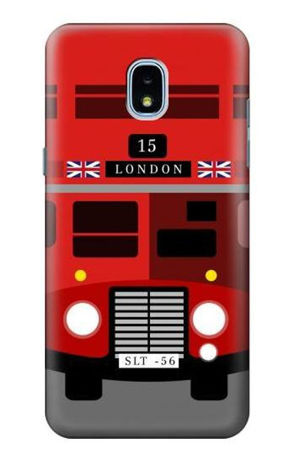 W2058 Angleterre britannique Bus Etui Coque Housse et Flip Housse Cuir pour Samsung Galaxy J3 (2018), J3 Star, J3 V 3rd Gen, J3 Orbit, J3 Achieve, Express Prime 3, Amp Prime 3