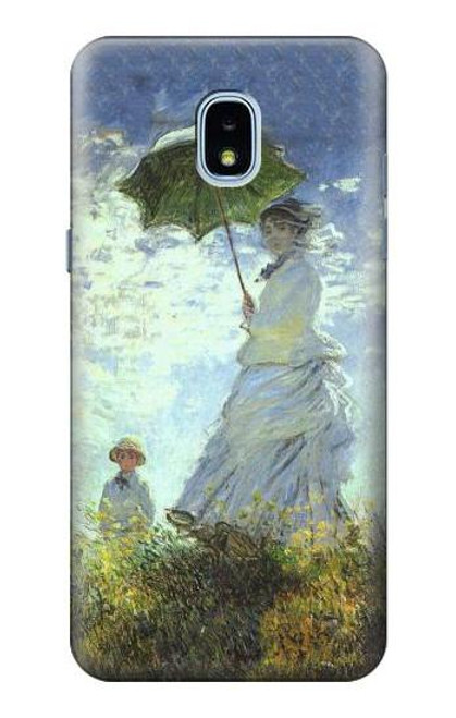 W2415 Claude Monet Femme avec un parasol Etui Coque Housse et Flip Housse Cuir pour Samsung Galaxy J3 (2018), J3 Star, J3 V 3rd Gen, J3 Orbit, J3 Achieve, Express Prime 3, Amp Prime 3