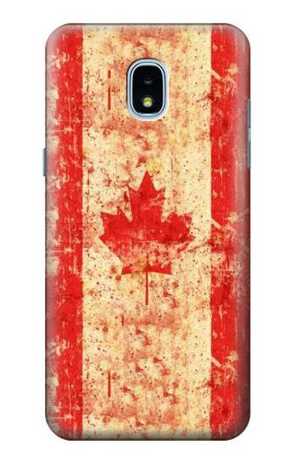 W2490 Canada Feuille d'érable Drapeau Texture Etui Coque Housse et Flip Housse Cuir pour Samsung Galaxy J3 (2018), J3 Star, J3 V 3rd Gen, J3 Orbit, J3 Achieve, Express Prime 3, Amp Prime 3