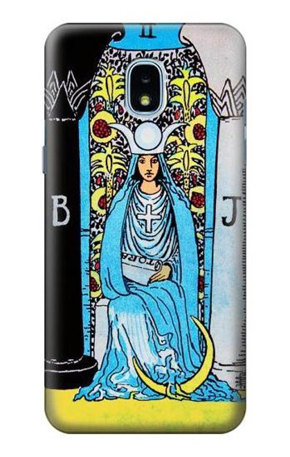 W2837 La Papesse carte de tarot Millésime Etui Coque Housse et Flip Housse Cuir pour Samsung Galaxy J3 (2018), J3 Star, J3 V 3rd Gen, J3 Orbit, J3 Achieve, Express Prime 3, Amp Prime 3