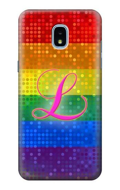 W2900 Arc en ciel LGBT Fierté lesbienne Drapeau Etui Coque Housse et Flip Housse Cuir pour Samsung Galaxy J3 (2018), J3 Star, J3 V 3rd Gen, J3 Orbit, J3 Achieve, Express Prime 3, Amp Prime 3