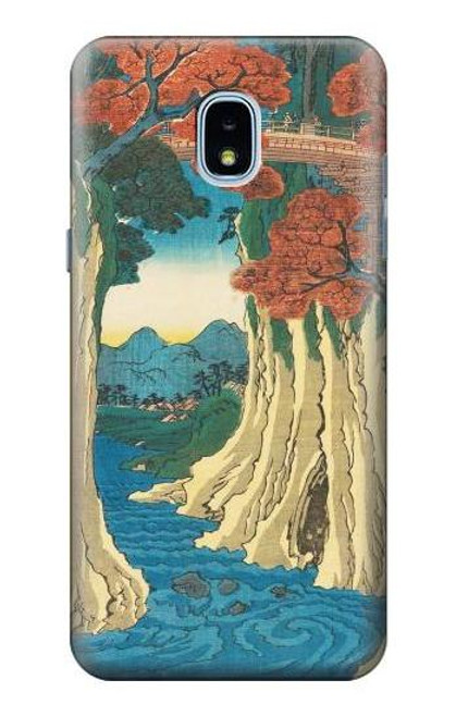 W3348 Utagawa Hiroshige Le singe Pont Etui Coque Housse et Flip Housse Cuir pour Samsung Galaxy J3 (2018), J3 Star, J3 V 3rd Gen, J3 Orbit, J3 Achieve, Express Prime 3, Amp Prime 3