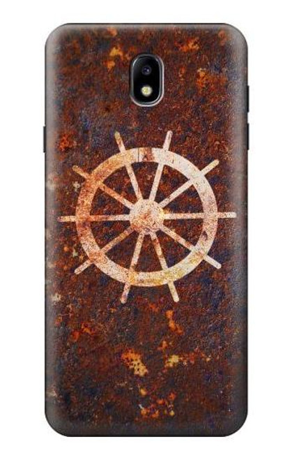 W2766 Roue de bateau Rusty Texture Etui Coque Housse et Flip Housse Cuir pour Samsung Galaxy J7 (2018), J7 Aero, J7 Top, J7 Aura, J7 Crown, J7 Refine, J7 Eon, J7 V 2nd Gen, J7 Star