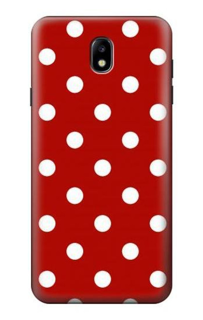 W2951 Rouge Pois Etui Coque Housse et Flip Housse Cuir pour Samsung Galaxy J7 (2018), J7 Aero, J7 Top, J7 Aura, J7 Crown, J7 Refine, J7 Eon, J7 V 2nd Gen, J7 Star