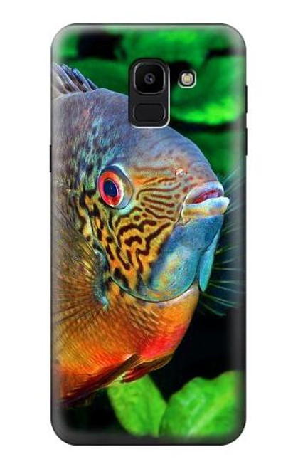 W1812 cichlidés poisson Etui Coque Housse et Flip Housse Cuir pour Samsung Galaxy J6 (2018)