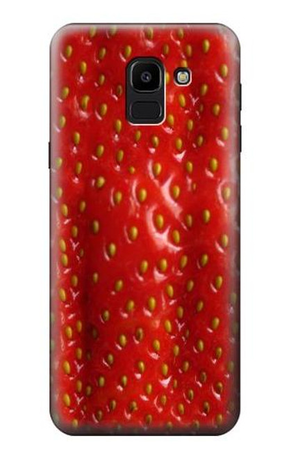 W2225 fraise Etui Coque Housse et Flip Housse Cuir pour Samsung Galaxy J6 (2018)