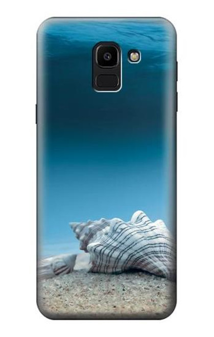 W3213 Coquilles de mer sous la mer Etui Coque Housse et Flip Housse Cuir pour Samsung Galaxy J6 (2018)