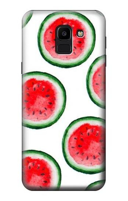 W3236 Motif melon d'eau Etui Coque Housse et Flip Housse Cuir pour Samsung Galaxy J6 (2018)