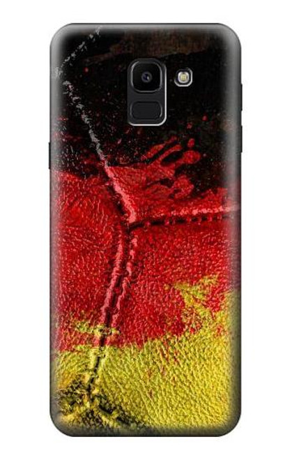 W3303 Allemagne Drapeau graphique Football Millésime Etui Coque Housse et Flip Housse Cuir pour Samsung Galaxy J6 (2018)