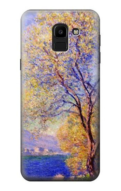 W3339 Claude Monet Antibes vue des jardins Salis Etui Coque Housse et Flip Housse Cuir pour Samsung Galaxy J6 (2018)