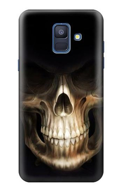 W1107 Crâne Visage Faucheuse Etui Coque Housse et Flip Housse Cuir pour Samsung Galaxy A6 (2018)