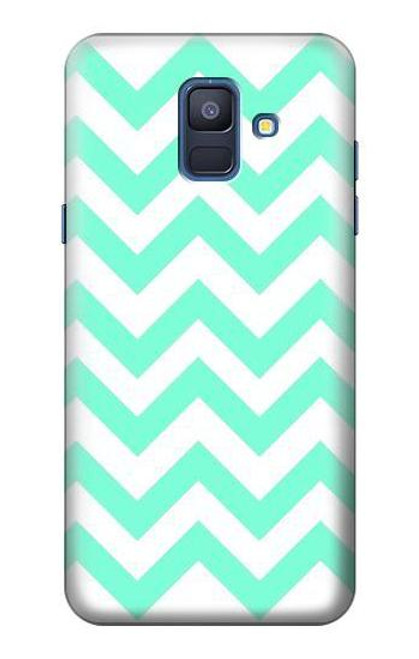 W1723 Monnaie Chevron Zigzag Etui Coque Housse et Flip Housse Cuir pour Samsung Galaxy A6 (2018)