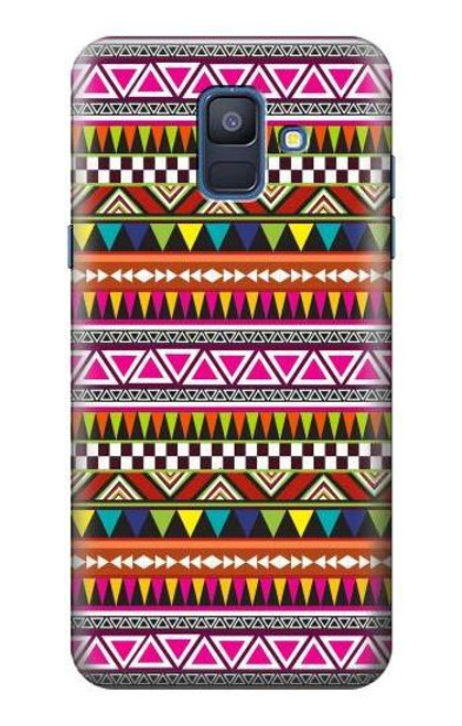 W2292 Motif tribal aztèque Etui Coque Housse et Flip Housse Cuir pour Samsung Galaxy A6 (2018)