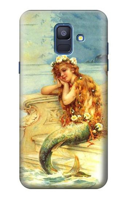 W3184 Peinture Petite Sirène Etui Coque Housse et Flip Housse Cuir pour Samsung Galaxy A6 (2018)