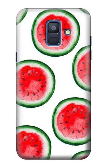 W3236 Motif melon d'eau Etui Coque Housse et Flip Housse Cuir pour Samsung Galaxy A6 (2018)