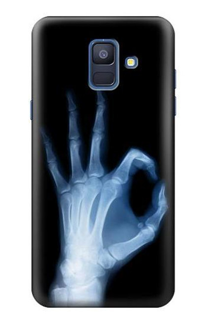 W3239 X-Ray Geste de la main OK Etui Coque Housse et Flip Housse Cuir pour Samsung Galaxy A6 (2018)