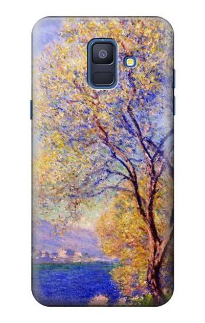 W3339 Claude Monet Antibes vue des jardins Salis Etui Coque Housse et Flip Housse Cuir pour Samsung Galaxy A6 (2018)