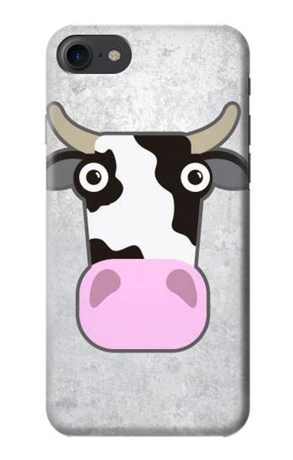 W3257 Vache Dessin animé Etui Coque Housse et Flip Housse Cuir pour iPhone 7, iPhone 8, iPhone SE (2020) (2022)