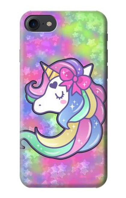 W3264 Pastel Licorne Etui Coque Housse et Flip Housse Cuir pour iPhone 7, iPhone 8, iPhone SE (2020) (2022)