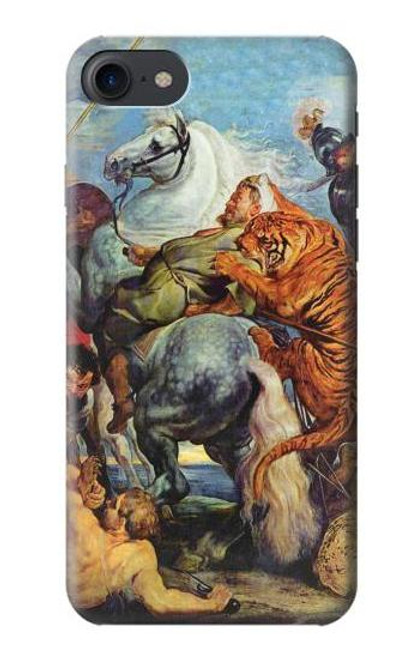 W3331 Peter Paul Rubens Tigre und Lowenjagd Etui Coque Housse et Flip Housse Cuir pour iPhone 7, iPhone 8, iPhone SE (2020) (2022)