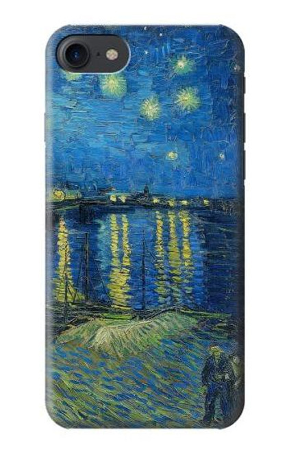 W3336 Van Gogh Nuit étoilée sur le Rhône Etui Coque Housse et Flip Housse Cuir pour iPhone 7, iPhone 8, iPhone SE (2020) (2022)