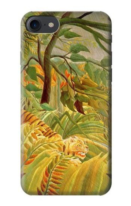 W3344 Henri Rousseau Tigre dans une tempête tropicale Etui Coque Housse et Flip Housse Cuir pour iPhone 7, iPhone 8, iPhone SE (2020) (2022)