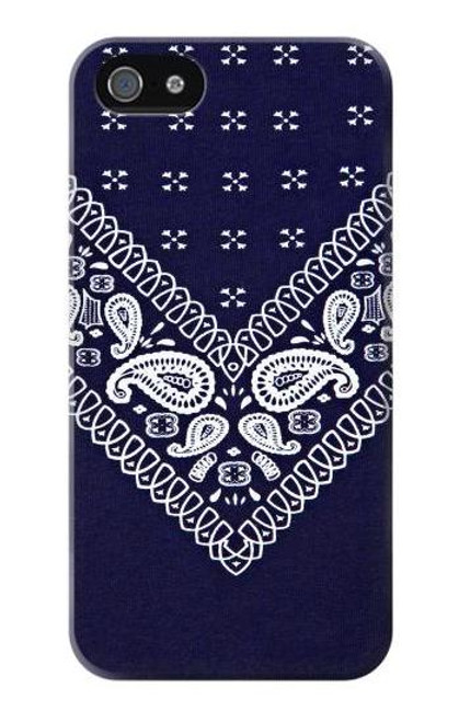 W3357 Marine Bleu Bandana Motif Etui Coque Housse et Flip Housse Cuir pour iPhone 4 4S