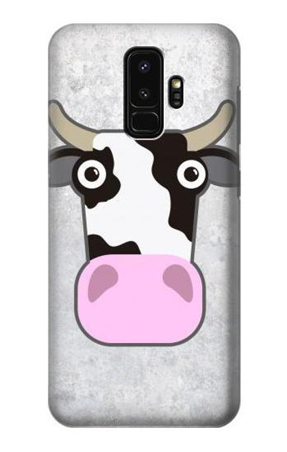 W3257 Vache Dessin animé Etui Coque Housse et Flip Housse Cuir pour Samsung Galaxy S9 Plus