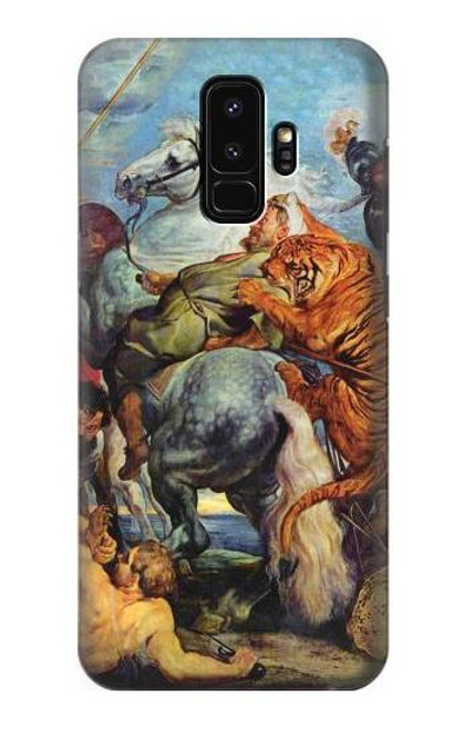 W3331 Peter Paul Rubens Tigre und Lowenjagd Etui Coque Housse et Flip Housse Cuir pour Samsung Galaxy S9 Plus