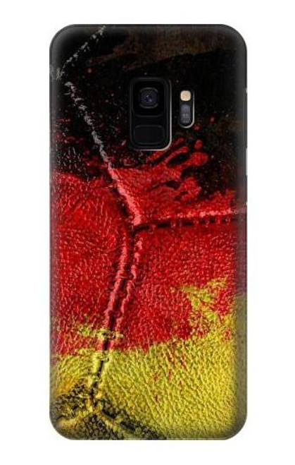 W3303 Allemagne Drapeau graphique Football Millésime Etui Coque Housse et Flip Housse Cuir pour Samsung Galaxy S9