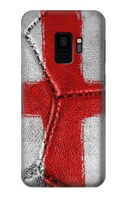 W3316 Angleterre Drapeau graphique Football Millésime Etui Coque Housse et Flip Housse Cuir pour Samsung Galaxy S9