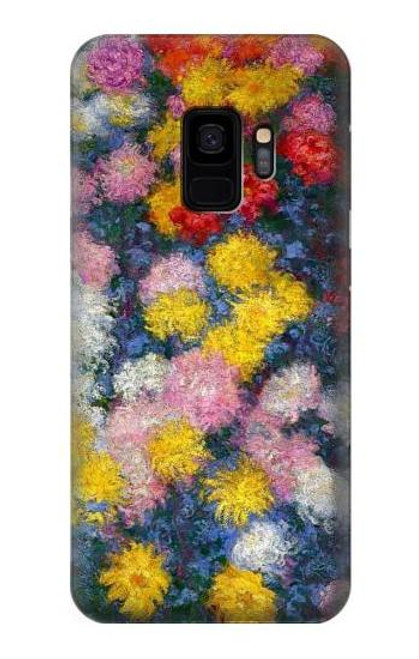 W3342 Claude Monet Chrysanthèmes Etui Coque Housse et Flip Housse Cuir pour Samsung Galaxy S9