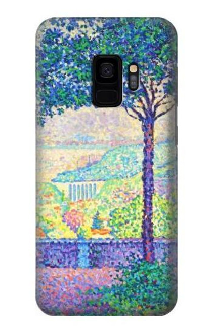 W3349 Paul Signac Terrasse de Meudon Etui Coque Housse et Flip Housse Cuir pour Samsung Galaxy S9