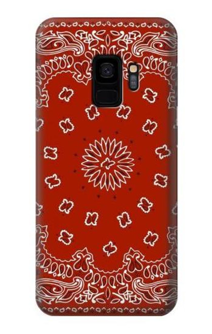 W3355 Motif Bandana Rouge Etui Coque Housse et Flip Housse Cuir pour Samsung Galaxy S9