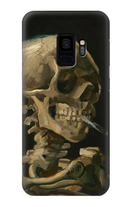 W3358 Vincent Van Gogh Skeleton cigarette Etui Coque Housse et Flip Housse Cuir pour Samsung Galaxy S9