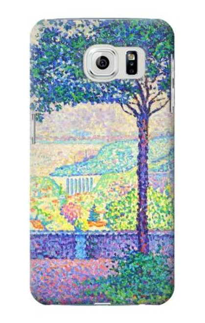 W3349 Paul Signac Terrasse de Meudon Etui Coque Housse et Flip Housse Cuir pour Samsung Galaxy S6