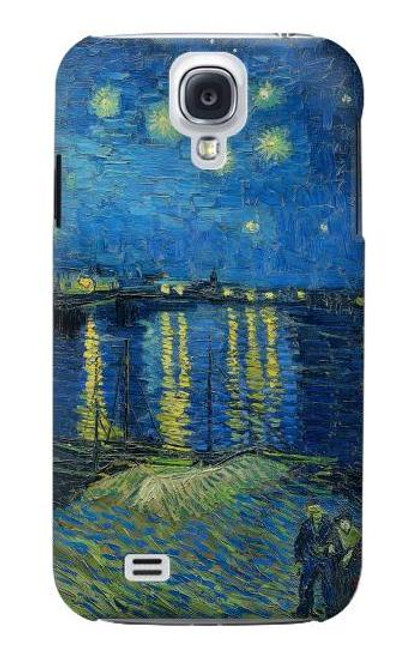 W3336 Van Gogh Nuit étoilée sur le Rhône Etui Coque Housse et Flip Housse Cuir pour Samsung Galaxy S4