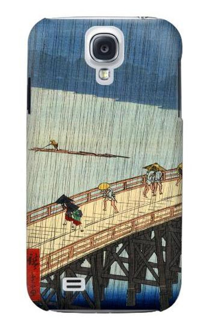 W3347 Utagawa Hiroshige douche soudaine Etui Coque Housse et Flip Housse Cuir pour Samsung Galaxy S4