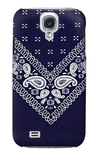 W3357 Marine Bleu Bandana Motif Etui Coque Housse et Flip Housse Cuir pour Samsung Galaxy S4