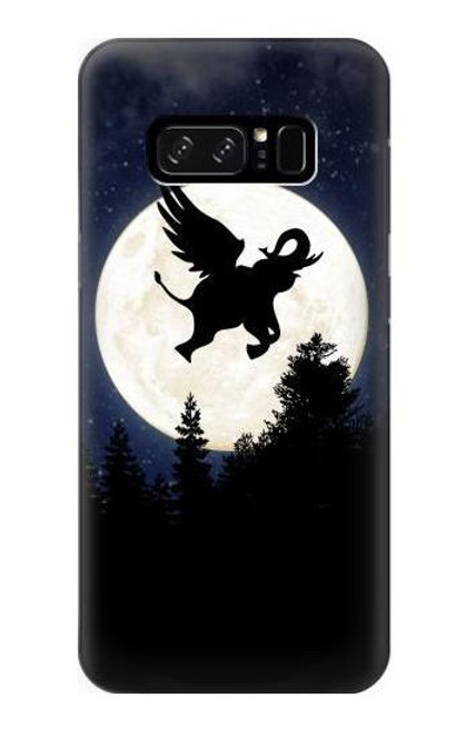 W3323 Voler l'Eléphant Nuit de pleine lune Etui Coque Housse et Flip Housse Cuir pour Note 8 Samsung Galaxy Note8