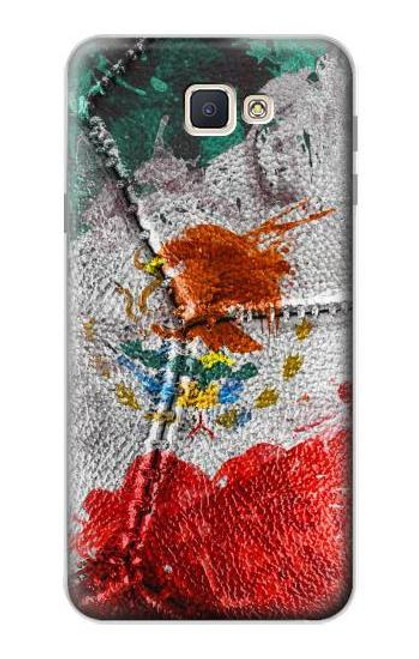 W3314 Mexique Drapeau Vinatage Football Graphique Etui Coque Housse et Flip Housse Cuir pour Samsung Galaxy J7 Prime (SM-G610F)